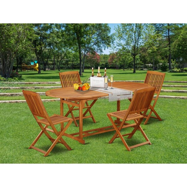 Invernadero 5 Piece Beasley Acacia Wooden Outdoor-furniture Set - Natural Oil - IN2967068