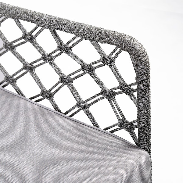 Armen Living Marco Indoor Outdoor Steel Lounge Chair with Gray Rope and Gray Cushion - LCMPCHGRY