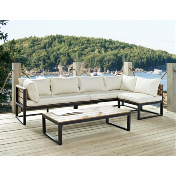Walker Edison Furniture Walker Edison  4-Piece All-Weather Outdoor Conversation Set with Cushions - OAW4CSNBL