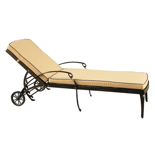 Oakland Living Oakland Living Contemporary Modern Mesh Lattice Outdoor Patio Garden Aluminium Pool Chaise Lounge - 1026-MESH-LOUNGE-CUSH-BZ
