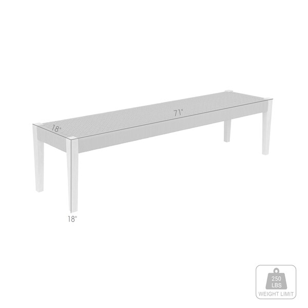 Armen Living Camino Indoor Outdoor Dining Bench in Eucalyptus Wood and Charcoal Rope - 840254336025