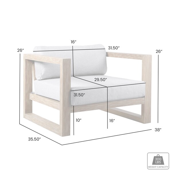 Armen Living Paradise Outdoor Light Eucalyptus Wood Lounge Chair with Gray Cushions - LCPRCHLALT