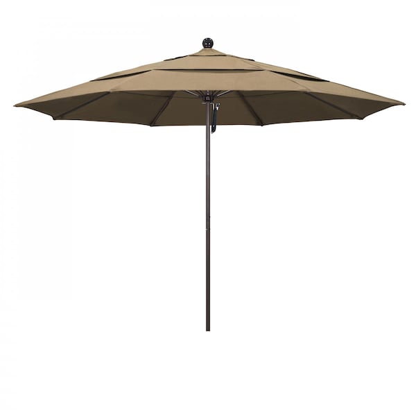 California Umbrella Patio Umbrella, Octagon, 107" H, Sunbrella Fabric, Heather Beige - 194061001165