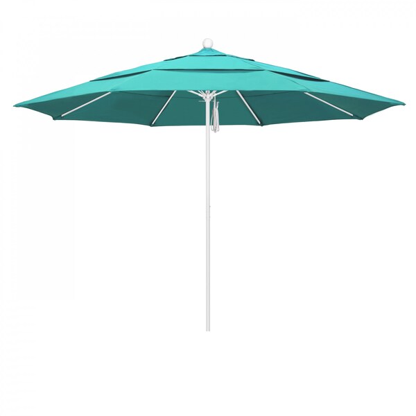 California Umbrella Patio Umbrella, Octagon, 107" H, Sunbrella Fabric, Aruba - 194061001875