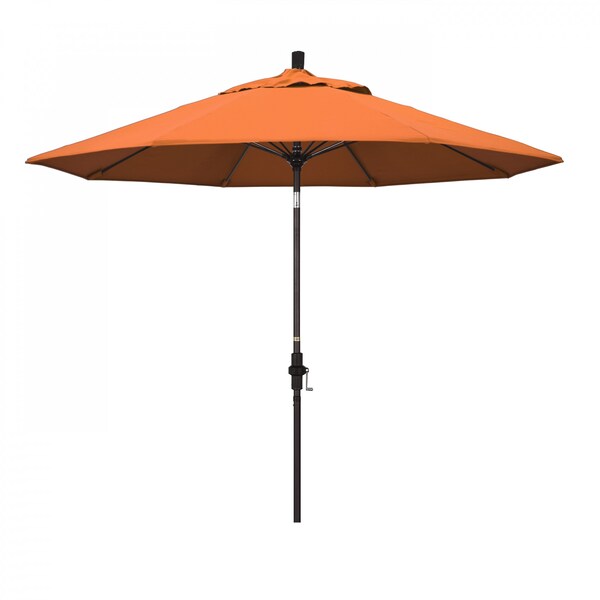 California Umbrella Patio Umbrella, Octagon, 101" H, Sunbrella Fabric, Tangerine - 194061025765