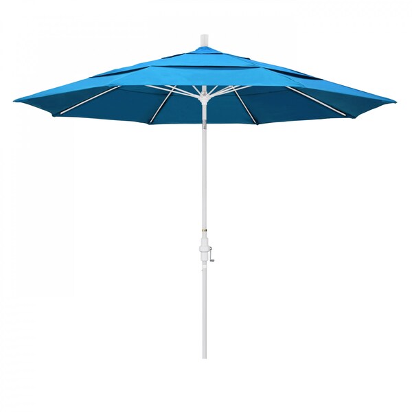 California Umbrella Patio Umbrella, Octagon, 109.5" H, Sunbrella Fabric, Canvas Cyan - 194061021750