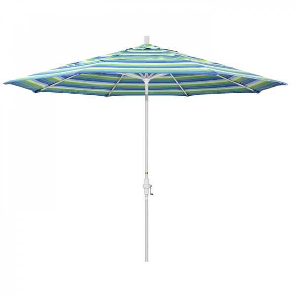 California Umbrella Patio Umbrella, Octagon, 110.5" H, Sunbrella Fabric, Seville Seaside - 194061014769