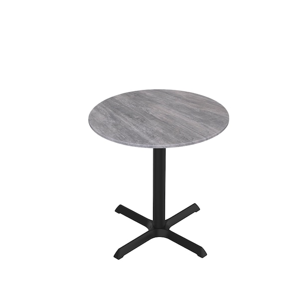 Holland Bar Stool Co 30 Tall OD211 Black Table Base w30x30 Foot and 36 Diameter Greystone Top, IndoorOutdoor - OD211-3030BWODS36RGRYSTN
