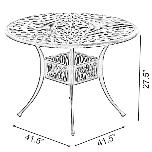 Gardenised Indoor and Outdoor Bronze Dinning Table Bistro Patio Cast Aluminum. - QI003960T