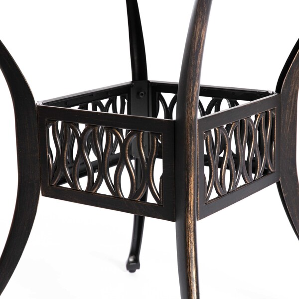Gardenised Indoor and Outdoor Bronze Dinning Table Bistro Patio Cast Aluminum. - QI003960T