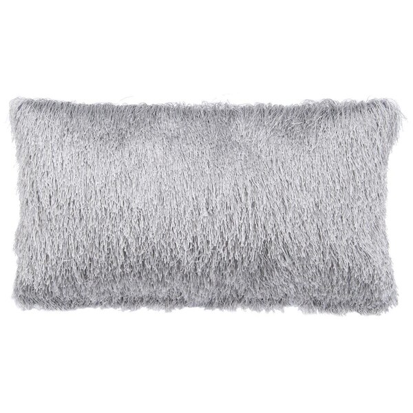 Safavieh 14 x 24 in. Indoor & Outdoor Shag Throw Pillows Silver - PPL210B-1424
