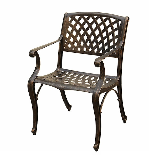 Oakland Living Contemporary Modern outdoor Mesh Lattice Aluminium Dining Chair, Bronze - 1016-MESH-KD-CHAIR-BZ