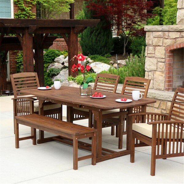 Pipers Pit 6 Piece Sundowner Dining Set, Dark Brown - 8 x 30 x 45 in. - PI874246