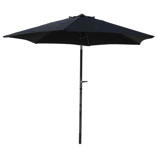 International Caravan YF-1104-2.5M-BK 8 ft. Outdoor Aluminum Umbrella, Black - 10 lbs - YF-1104-2.5M/BK