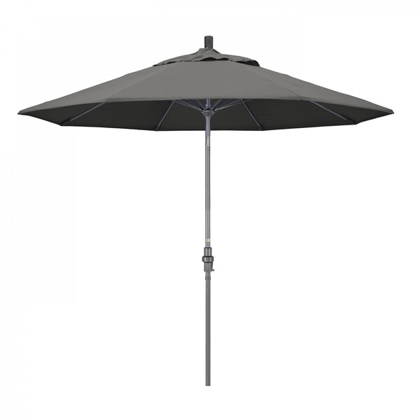 California Umbrella Patio Umbrella, Octagon, 101" H, Sunbrella Fabric, Charcoal - 194061024843