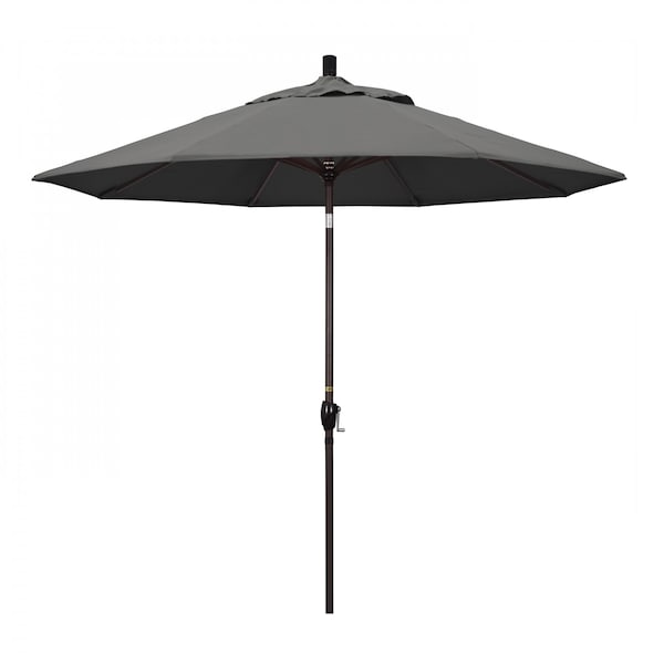California Umbrella Patio Umbrella, Octagon, 101" H, Sunbrella Fabric, Charcoal - 194061032923