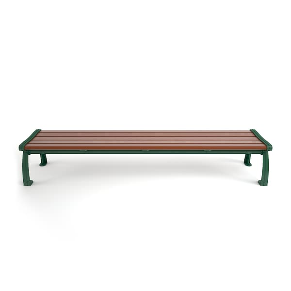 Frog Furnishings Brown 8' Heritage Backless Bench with Green Frame - PB 8BROGFHERBAC