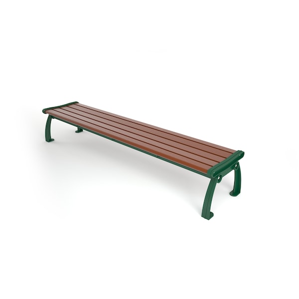 Frog Furnishings Brown 8' Heritage Backless Bench with Green Frame - PB 8BROGFHERBAC