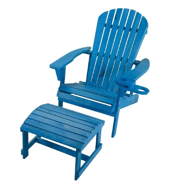 Bold Fontier 6 in. Earth Adirondack Chair with Phone & Cup Holder, Sky Blue - BO2690347