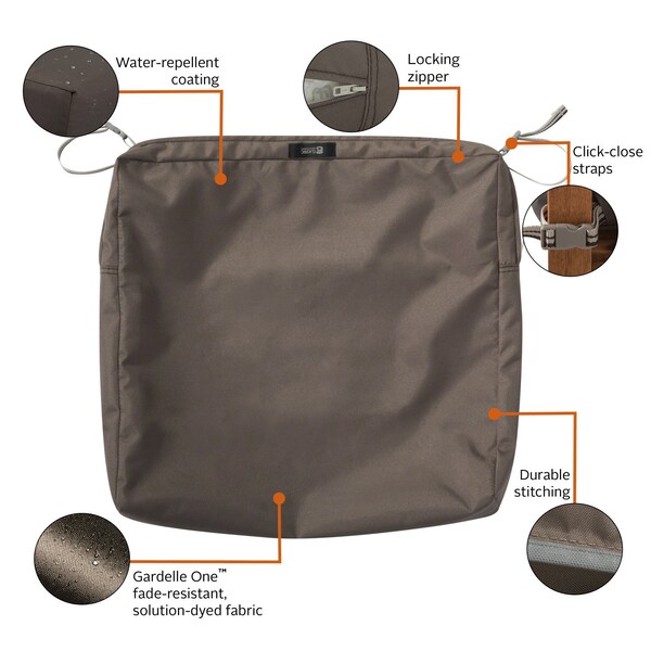 Classic Accessories Ravenna Patio Cushion Slipcover, Dark Taupe, 21" - 60-423-015101-RT