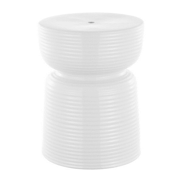 Safavieh 17.5 in. Johari Ceramic Garden Stool, White - ACS4605A