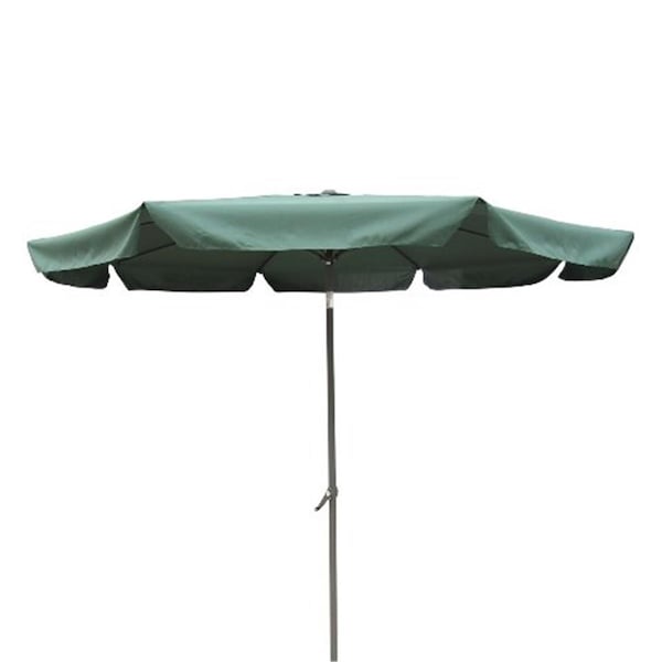 International Caravan YF-1104-3M and FG Outdoor 10 Foot Aluminum Umbrella with Flaps Forest Green - YF-1104-3M/FG