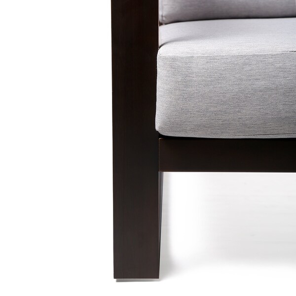 Armen Living Paradise Outdoor Dark Eucalyptus Wood Lounge Chair with Gray Cushions - LCPRCHLADK