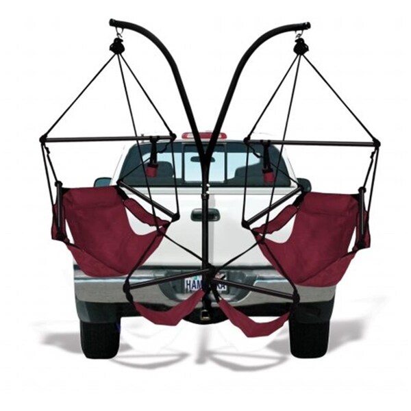 Kings Pond KingsPond   Hammaka Trailer Hitch Stand with Burgundy Hammaka Chairs Combo - KI316322