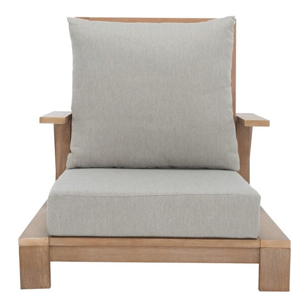 Safavieh Lanai Wood Patio Chair, Dark Brown & Beige - CPT1038A
