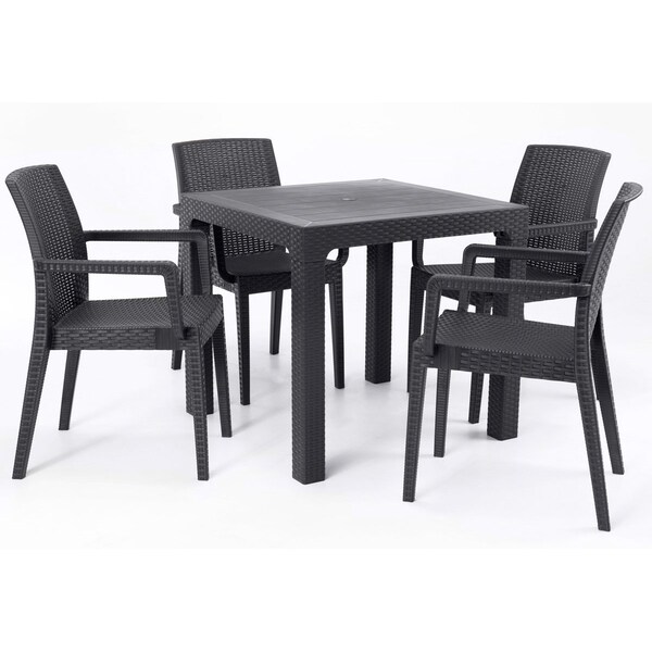 Rainbow Outdoor Siena 5-Piece Dining Set-Anthracite - RBO-SIENA-ANT-5DA