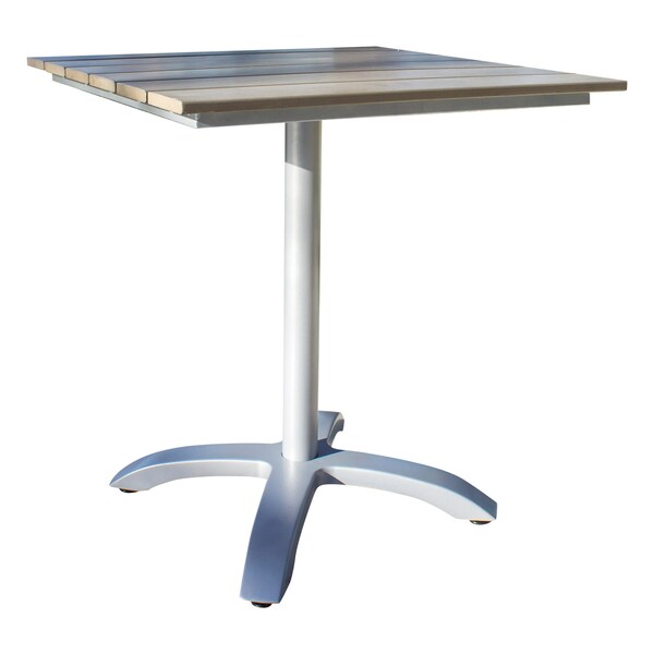 Hospitality Rattan Patio Ultra 28 Slatted Artificial Wood Table - 895-1464-WW