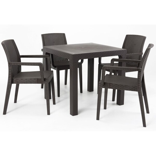 Rainbow Outdoor Siena 5-Piece Dining Set-Brown - RBO-SIENA-BRW-5DA