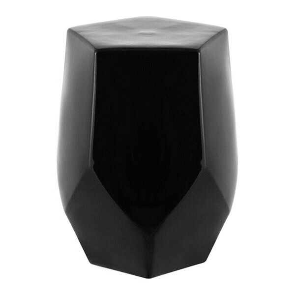 Safavieh 17.75 in. Cleonia Ceramic Garden Stool, Black - ACS4596B