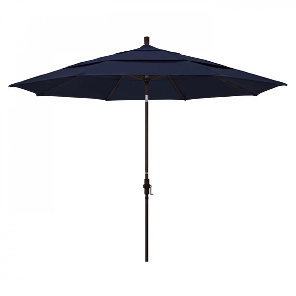 California Umbrella Patio Umbrella, Octagon, 110.5" H, Pacifica Fabric, Navy - 194061014301