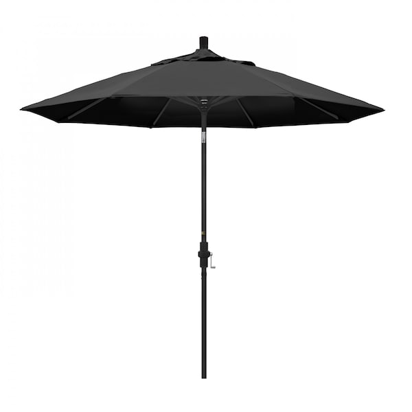 California Umbrella Patio Umbrella, Octagon, 102.38" H, Olefin Fabric, Black - 194061019337