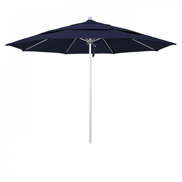 California Umbrella Patio Umbrella, Octagon, 107" H, Pacifica Fabric, Navy - 194061000762