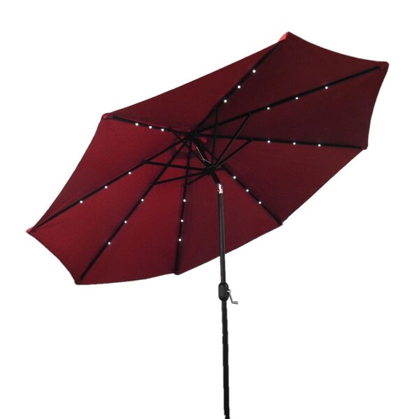 Cerrar AZ Patio Heaters Solar Market Umbrella with LED Lights in Red - CE2770259