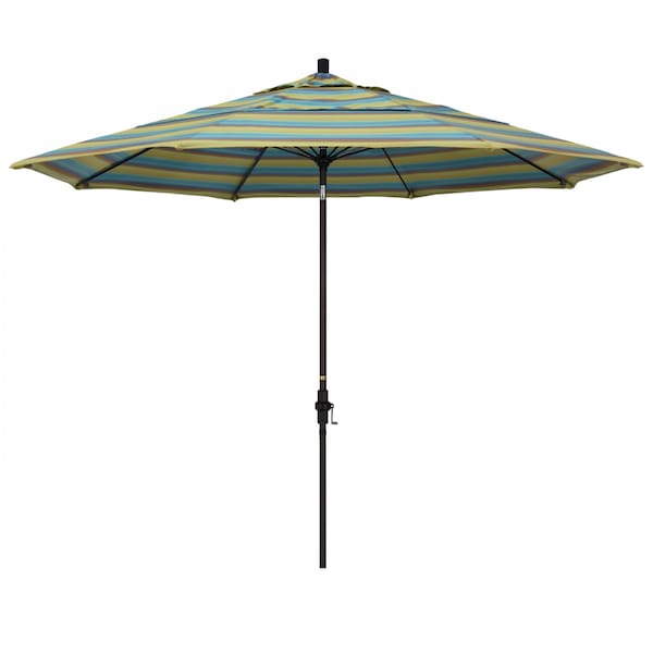 California Umbrella Patio Umbrella, Octagon, 109.5" H, Sunbrella Fabric, Astoria Lagoon - 194061020906