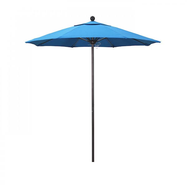 California Umbrella Patio Umbrella, Octagon, 96" H, Sunbrella Fabric, Canvas Cyan - 194061004005