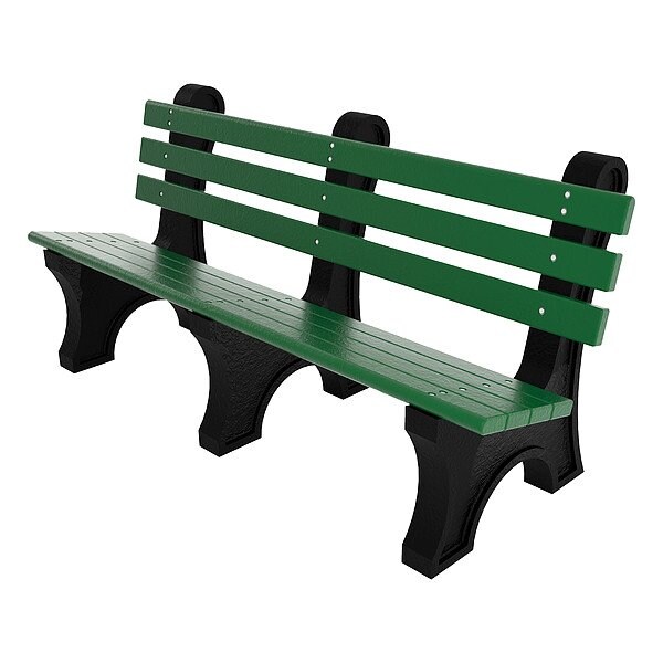 Ultrasite Outdoor Bench, 72 in L, Green - PB 6GRECPAE