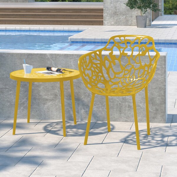 Leisuremod Modern Devon Aluminum Armchair, Yellow - DCA23Y