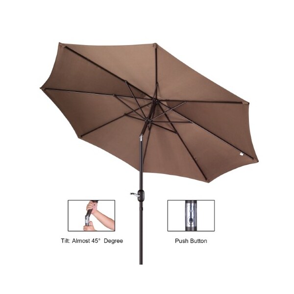 Nature Spring Nature Spring 9Ft Patio Umbrella- Auto Tilt, Brown - 514804HKM