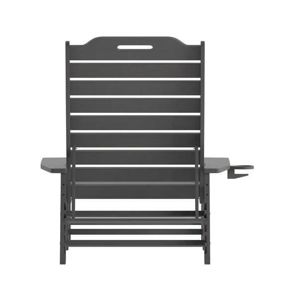 Flash Furniture Gray Adjustable Chaise Lounger with Cupholder, 2PK - 2-LE-HMP-2017-414-GY-GG