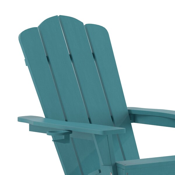 Flash Furniture Blue Adirondack Rocking Chair with Cupholder - LE-HMP-1044-31-BL-GG