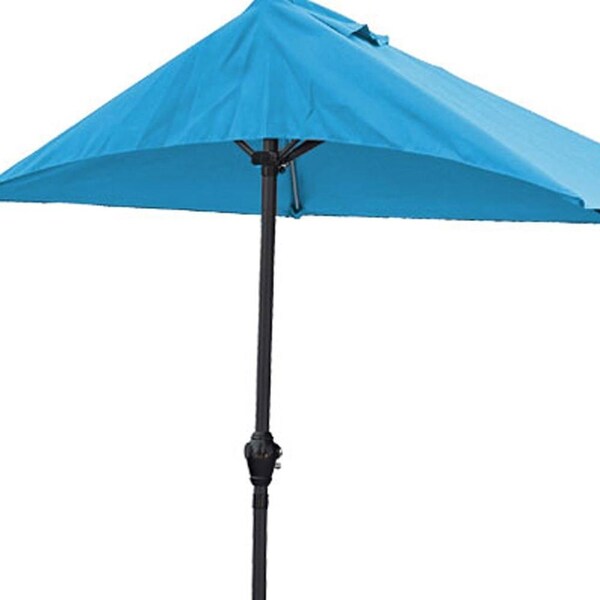 Homeroots 110 x 10 in. Blue iron Side Wall Umbrella - 372308