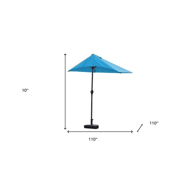 Homeroots 110 x 10 in. Blue iron Side Wall Umbrella - 372308