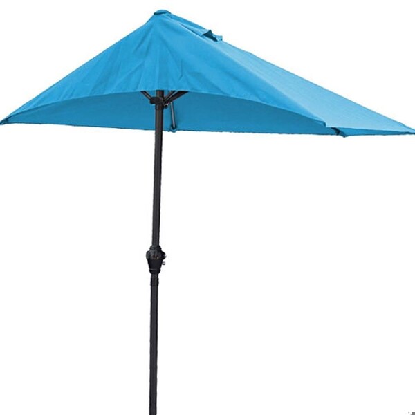 Homeroots 110 x 10 in. Blue iron Side Wall Umbrella - 372308