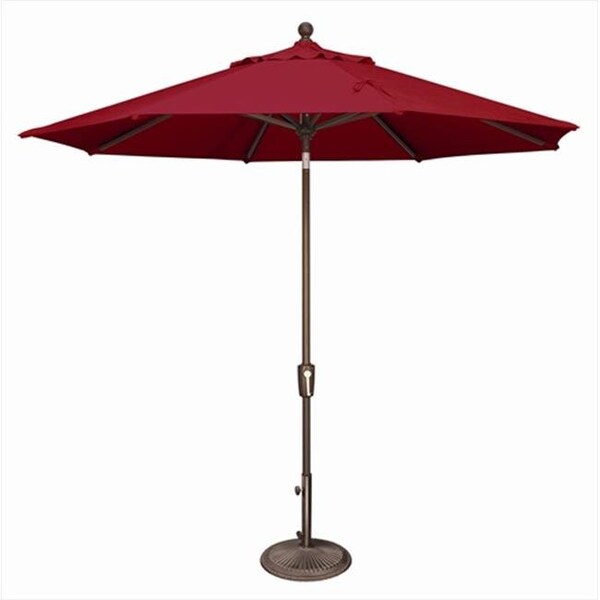 Simplyshade SimplyShade 9 ft. Octagon Push Button Tilt Market Umbrella  Really Red - SSUM92-0900-D2412
