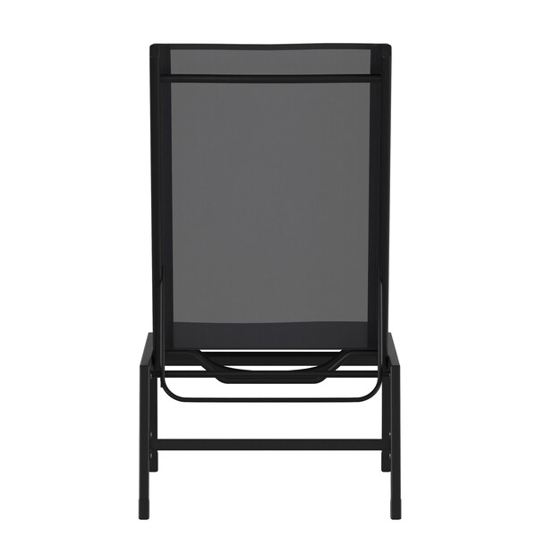Flash Furniture Black/Black Adjustable Chaise Lounge, 2PK - 2-JJ-LC326-BLK-BLK-GG
