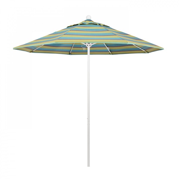 California Umbrella Patio Umbrella, Octagon, 103" H, Sunbrella Fabric, Astoria Lagoon - 194061007518